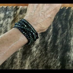 Swarovski Crystal leather wrap bracelet